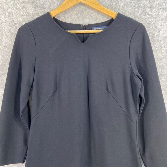 Brooks Brothers Womens Long Sleeve Sheath Dress Black Size 2 - Picture 2 of 11